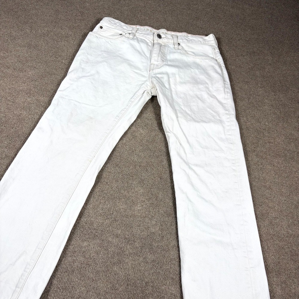 American Eagle Outfitters Straight Leg Jeans Mens White Denim Light Wash Casual